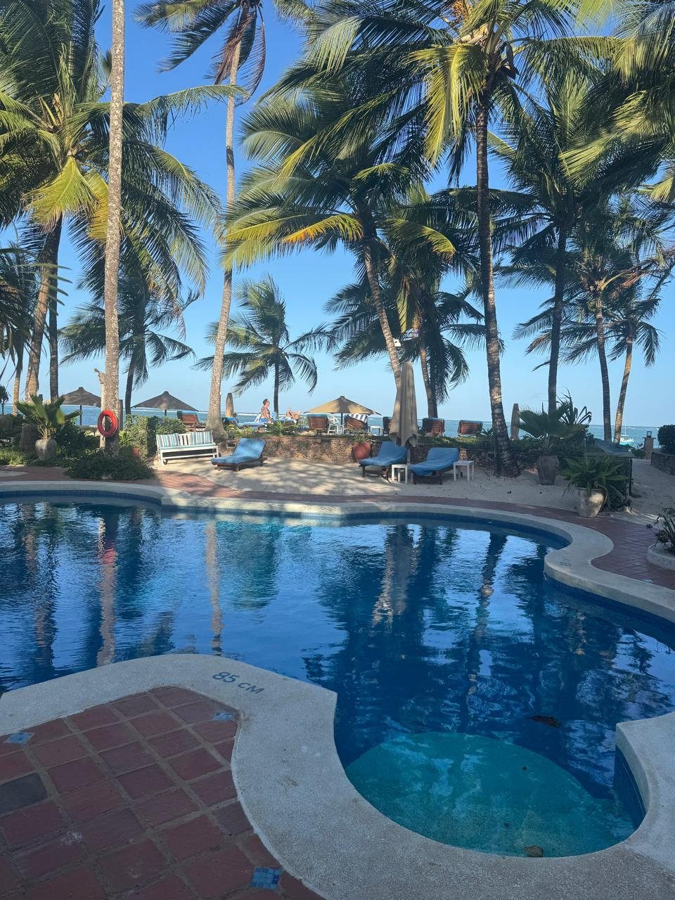 Beachfront pool overlooking the Kenyan coast